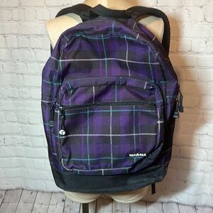 Yak Pak purple plaid backpack